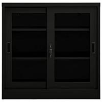 Roldeurkast 90x40x90 cm staal zwart - thumbnail