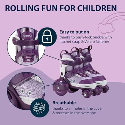 Hudora rolschaatsen my first quad paars, maat 30-33