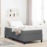 Boxspring bed Lichtgrijs 90 x 200 cm Katoenen stof - thumbnail