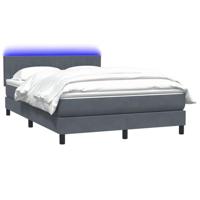 Boxspring met matras en LED fluweel donkergrijs 140x220 cm - thumbnail