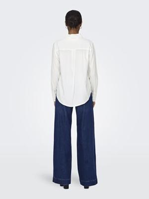 Only Onlberit Life L/s Shirt Wvn Blouse Snow White