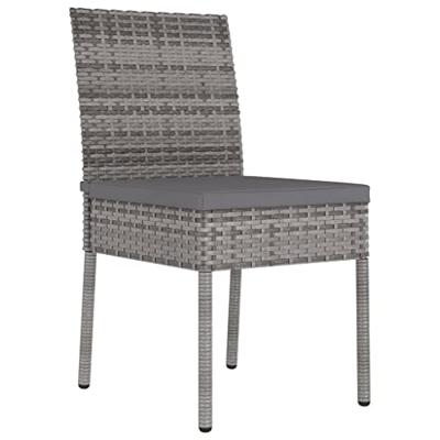 Tuinstoelen 2 st poly rattan grijs