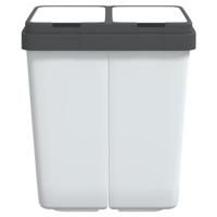 VidaXL Vuilnisbak dubbel 2x25 l wit - thumbnail