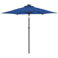 VidaXL Parasol met led&apos;s en stalen paal 225x225x212 cm azuurblauw - thumbnail