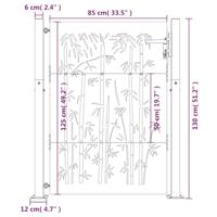 Poort 105x130 cm bamboe-ontwerp cortenstaal - thumbnail