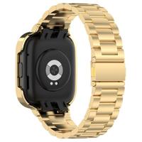 Stalen schakelband met case - Goud - Xiaomi Redmi Watch 3 - thumbnail