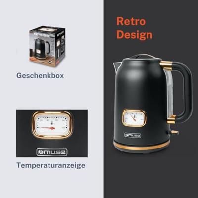 Muse MS-030 BC Waterkoker Aantal/Volume: 1.7 l Zwart