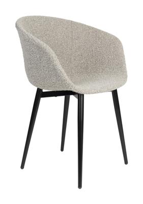 ZILT Eetkamerstoel 'Ameerah' Bouclé, kleur Grijs