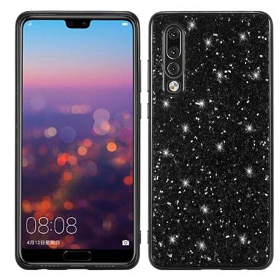 Glitter poeder schokbestendige TPU geval voor Huawei P30 (zwart)