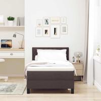 Boxspringbed met matras met matras Donkerbruin 90 x 190 cm Stof - thumbnail