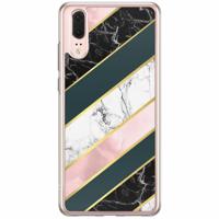 Huawei P20 siliconen hoesje - Marble stripes - thumbnail