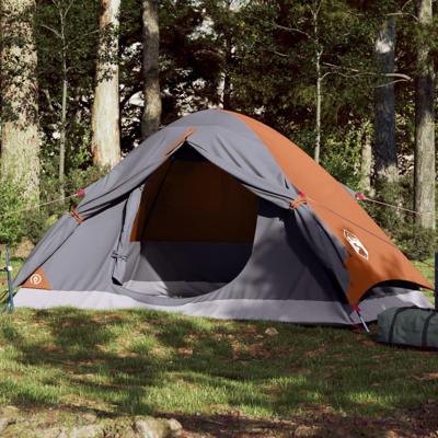 Koepeltent 4-persoons waterdicht grijs en oranje Koepeltent 4-persoons waterdicht grijs en oranje