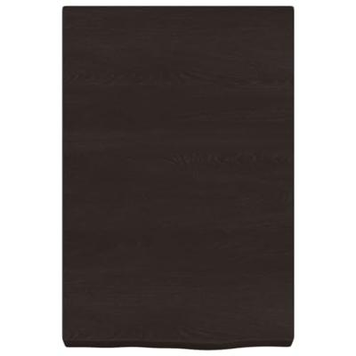 Wastafelblad 40x60x6 cm behandeld massief hout donkergrijs