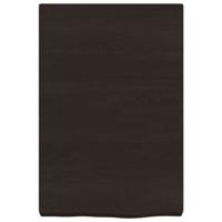 Wastafelblad 40x60x6 cm behandeld massief hout donkergrijs - thumbnail