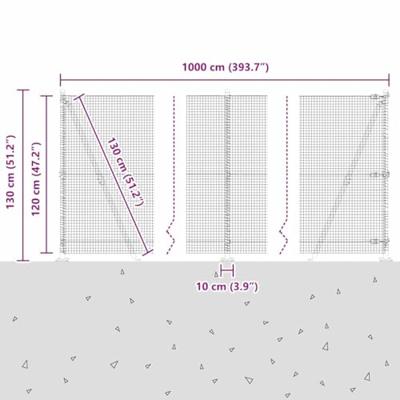 VidaXL Afrasteringspaal groen 10 x 1,2 m (19 x 19 mm gaas)