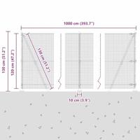 VidaXL Afrasteringspaal zilver 10 x 1,2 m (19 x 19 mm gaas) staal - thumbnail