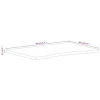 Bureaublad met ronding 80x50x2,5 cm massief ruw mangohout - thumbnail