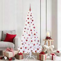 Kunstkerstboom met 300 LED Wit 180 cm PVC en staal - thumbnail