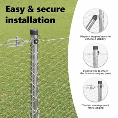 VidaXL Afrasteringspaal zilver 10 x 1,5 m (25 mm gaas) staal