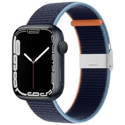 Nylon bandje met klemsluiting - Navy - Geschikt voor Apple Watch 44mm / 45mm / 46mm / 49mm Nylon bandje met klemsluiting - Navy - Geschikt voor Apple Watch 44mm / 45mm / 46mm / 49mm