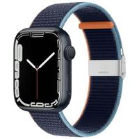 Nylon bandje met klemsluiting - Navy - Geschikt voor Apple Watch 44mm / 45mm / 46mm / 49mm - thumbnail