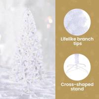 Kunstkerstboom met 300 LED Wit 240 cm PVC en staal - thumbnail