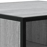 Salontafel 100x100x30 cm bewerkt hout en metaal grijs sonoma - thumbnail