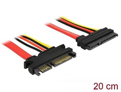 Delock 84362 Verlengkabel SATA 6 Gb/s 22-polige stekker > SATA 22-polige bus (5 V + 12 V) 20cm - thumbnail