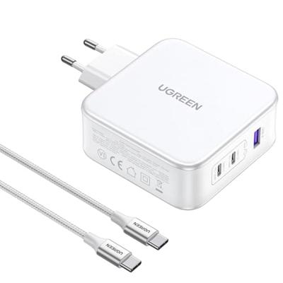 UGREEN Nexode USB-A+2 x USB-C 140 W GaN Tech & USB-C kabel 2 m, wit