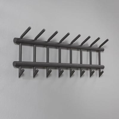 Kapstok 'Letica' 8-haaks, kleur Mat Donkergrijs
