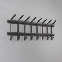 Kapstok 'Letica' 8-haaks, kleur Mat Donkergrijs - thumbnail