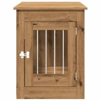 Hondenbench 55x80x68 cm bewerkt hout artisanaal eikenkleurig - thumbnail