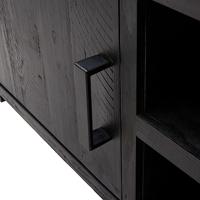 Tv-meubel 110x35x48 cm massief grenenhout zwart - thumbnail