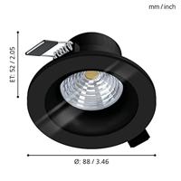 Eglo Badkamer inbouwspotSalabate zwart - 99493 - thumbnail