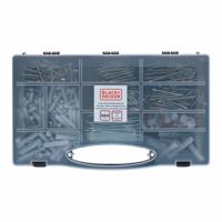 Set van schroeven, pluggen en spijkers Black & Decker 560 Onderdelen - thumbnail