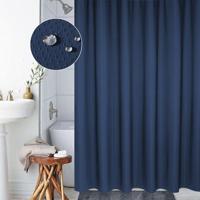 Verdikking waterdicht en meeldauw gordijn honingraat structuur Polyester doek douche gordijn badkamer gordijnen grootte: 200 * 220cm (donkerblauw) - thumbnail