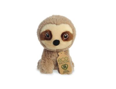Eco Nation Pluchen knuffel - mini - luiaard - 13 cm Eco Nation Pluchen knuffel - mini - luiaard - 13 cm