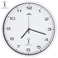 VidaXL Wandklok met quartz uurwerk radiogestuurd 31 cm wit - thumbnail