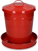 Pluimvee voertoren metaal 6 kg rood - thumbnail