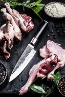 Coltello da chef - FORGIATO - SEBRA - Acciaio giapponese 440C - Manico in legno di Dalbergia - Lunghezza 16 cm - thumbnail