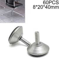 60 stuks M8 20mm verstelbare steun kunststof chassis metalen schroef meubilair mat (40mm) - thumbnail