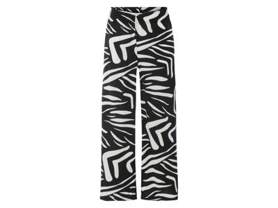 esmara Dames palazzo broek (Zwart/wit, XS (32/34))