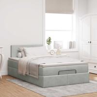 Ottoman bed met matras en LED's 80x200cm fluweel lichtgrijs - thumbnail