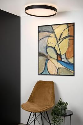 Lucide NURIA - Plafonnière - Ø 50 cm - LED 3 StepDim - 1x36W 2700K - Zwart