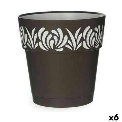 Zelfwaterende bloempot Stefanplast Gaia Antraciet Plastic 25 x 25 x 25 cm (6 Stuks)