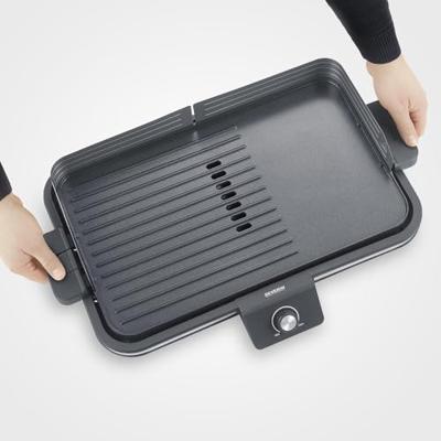 Verstelbare plancha tot 230°C - SEVERIN PG8564 - Verwijderbare antiaanbakplaat - Elektrische grill met vetopvangbak - Zwart - thumbnail