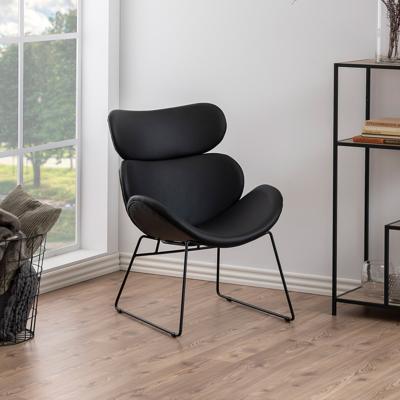 Bendt Fauteuil 'Ida' zwart onderstel, PU zwart Bendt Fauteuil 'Ida' zwart onderstel, PU zwart