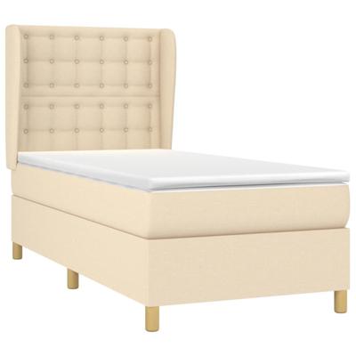 Boxspring met matras stof crèmekleurig 80x200 cm - thumbnail