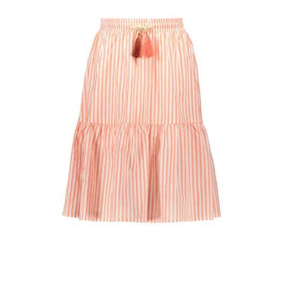 Like Flo Rok Flo Girls Woven Striped Long voor meisjes - Wit/Oranje - Maten: 128, 140, 152, 164