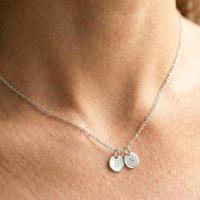 Initialen ketting - Rondje - Zilver - 2 st - thumbnail